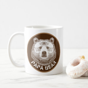 Papa-Bär, Handgezeichnete Illustration Kaffeetasse