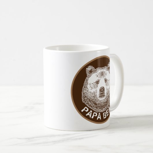 Papa-Bär, Handgezeichnete Illustration Kaffeetasse (VorderseiteRechts)