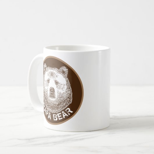 Papa-Bär, Handgezeichnete Illustration Kaffeetasse (Vorderseite Links)