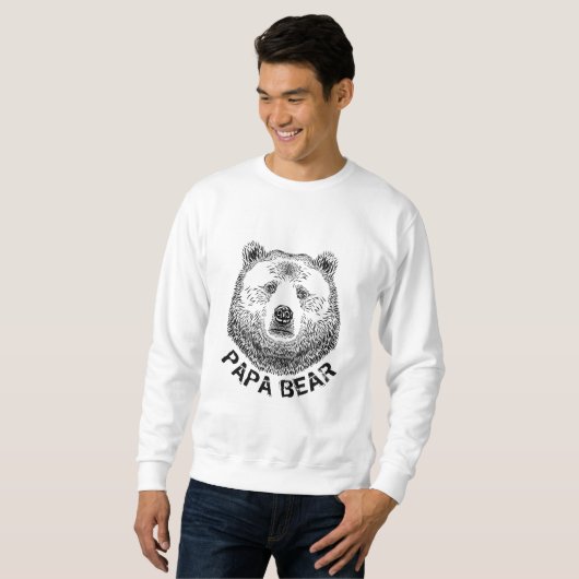 Papa-Bär, Handgezeichnete Illustration Sweatshirt (Vorne ganz)