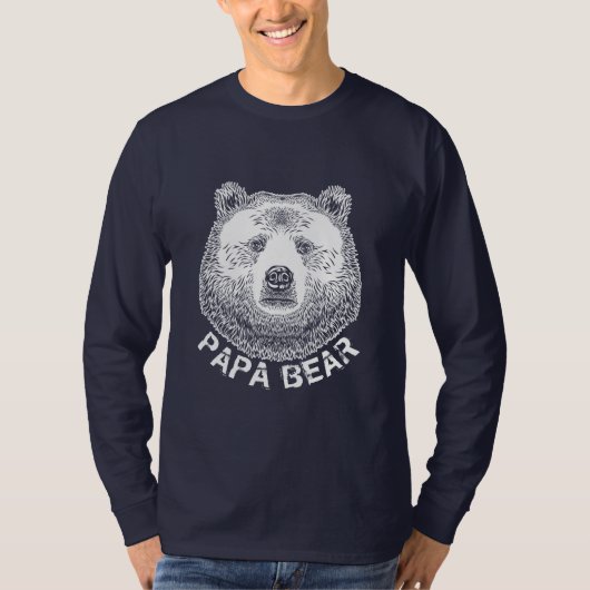 Papa-Bär, Handgezeichnete Illustration T-Shirt (Vorderseite)