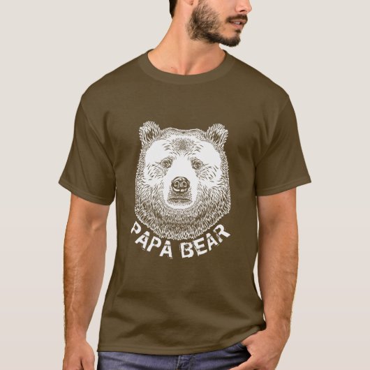 Papa-Bär, Handgezeichnete Illustration T-Shirt (Vorderseite)