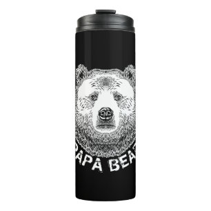 Papa-Bär, Handgezeichnete Illustration Thermosbecher