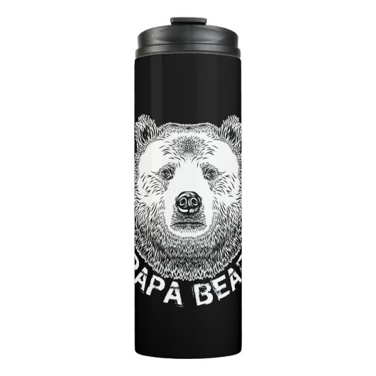 Papa-Bär, Handgezeichnete Illustration Thermosbecher (Vorderseite)