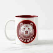 Papa-Bär, Handgezeichnete Illustration Zweifarbige Tasse (Links)