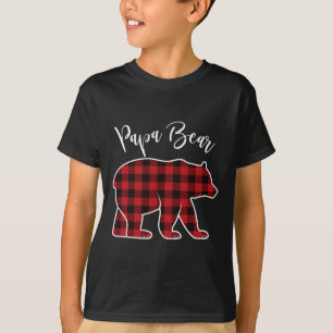 Papa Bär Pyjama Rot Büffel Weihnachten Lustige Fam T-Shirt