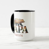 PAPA-Bär - Rustikale Aquarellfarbe Silhouette Tasse (Vorderseite Links)