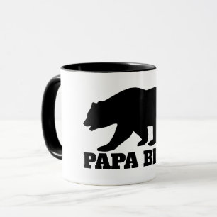 Papa-Bär-Silhouette Kaffeemaschine Tasse mit schw