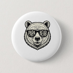 Papa Bär Sonnenbrille Bär Kopf Vektor Design_1 Button