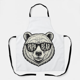 Papa Bär Sonnenbrille Bär Kopf Vektor Design_1 Schürze