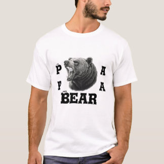 Papa Bär T-Shirt – Kühner Brüllender Grizzly-Vater