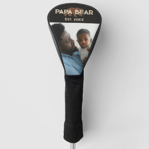Papa Bär Vater Jahr Gegründet Foto Schwarz Golf Headcover