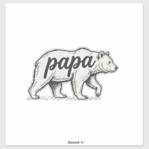 Papa Bär Vintage Gravur Vektor Design_1 Aufkleber