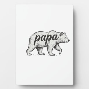 Papa Bär Vintage Gravur Vektor Design_1 Fotoplatte