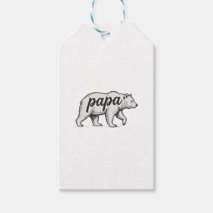 Papa Bär Vintage Gravur Vektor Design_1 Geschenkanhänger