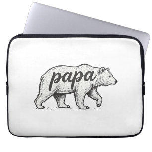 Papa Bär Vintage Gravur Vektor Design_1 Laptopschutzhülle