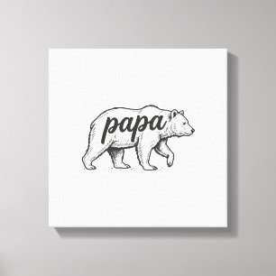 Papa Bär Vintage Gravur Vektor Design_1 Leinwanddruck