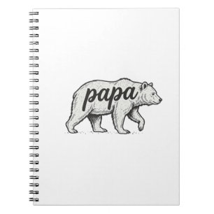 Papa Bär Vintage Gravur Vektor Design_1 Notizblock