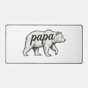 Papa Bär Vintage Gravur Vektor Design_1 Schreibtischunterlage