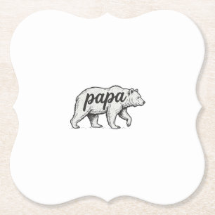 Papa Bär Vintage Gravur Vektor Design_1 Untersetzer