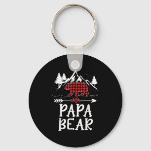 Papa Bär Weihnachts-Pyjama Rot kariert Buffalo Mat Schlüsselanhänger