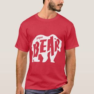 Papa Bär weiße Silhouette. T-Shirt