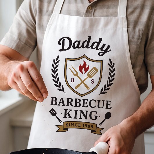 Papa Barbecue König Schürze mit individuellem Name