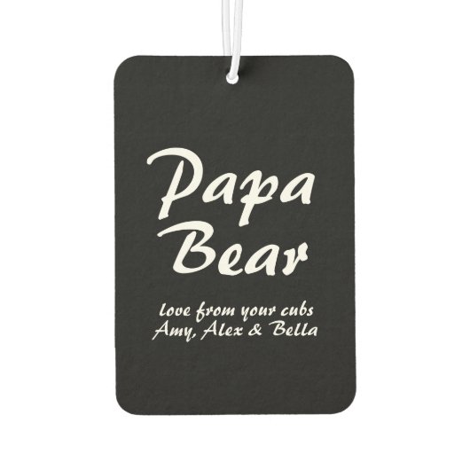 Papa-Bärenskript des Vaters Auto Autolufterfrischer (Rückseite)