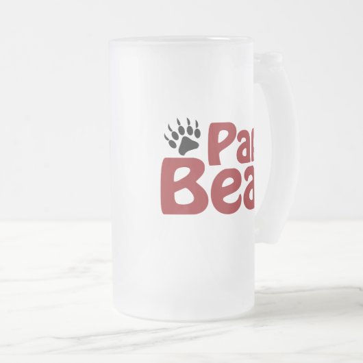 Papa-Bärentatze Mattglas Bierglas (VorderseiteRechts)