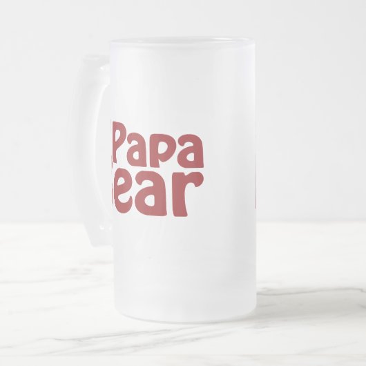Papa-Bärentatze Mattglas Bierglas (Vorderseite Links)