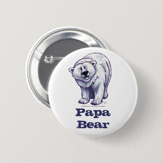 Papa-Bärn-Eisbär-Knopf Button (Vorne & Hinten)