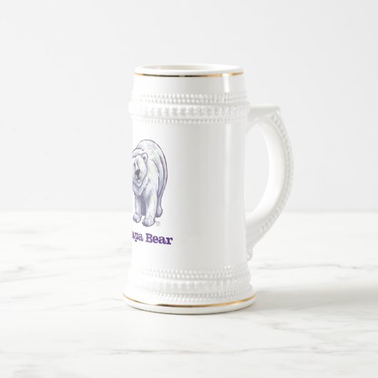 Papa-Bärn-Eisbär Stein Bierglas (VorderseiteRechts)