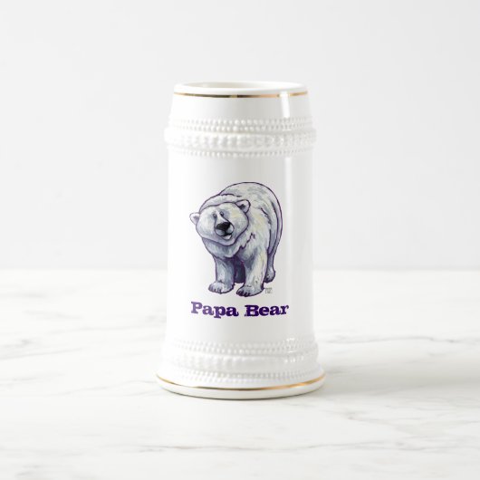 Papa-Bärn-Eisbär Stein Bierglas (Mittel)
