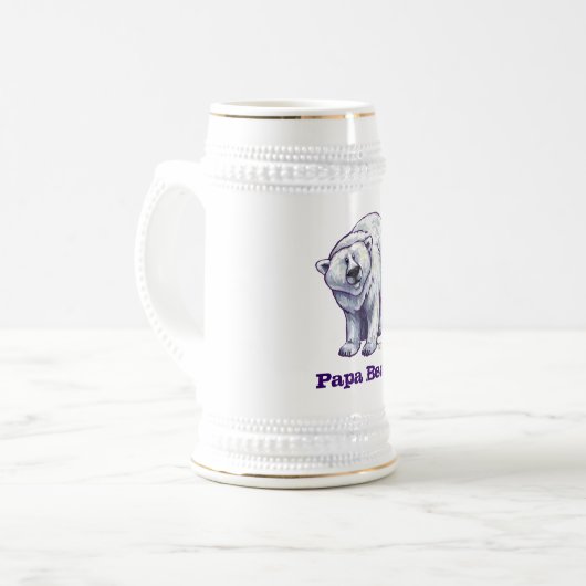 Papa-Bärn-Eisbär Stein Bierglas (Vorderseite Links)