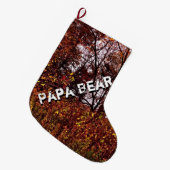 Papa-Bärn-Herbst-Camouflage-WeihnachtsStrumpf Großer Weihnachtsstrumpf (Vorderansicht (hängend))