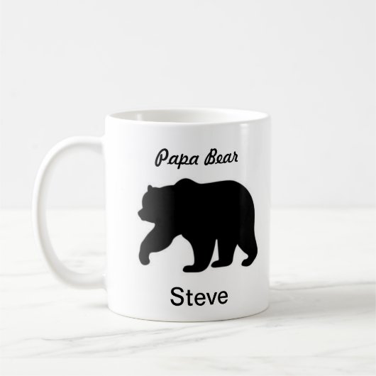 Papa-Bärn-Tassen-personalisierter Name Kaffeetasse (Links)