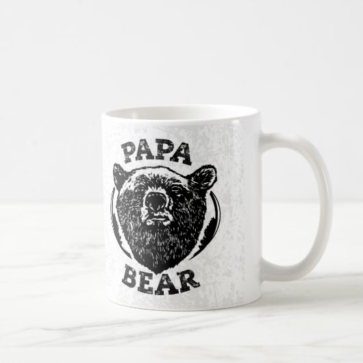 "Papa-Bärn-" Vintage Art-schwarzer Kaffeetasse (Rechts)