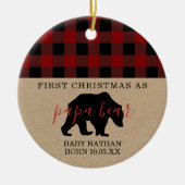 Papa-Bärnverzierung erster Weihnachtsvati Keramik Ornament (Vorne)