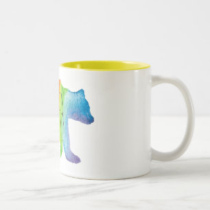 Papa-Bärwatercolor-Familien-Stolz-Tasse Zweifarbige Tasse