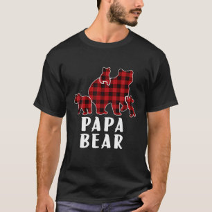 Papa Bear 3 Cubs , Mama Bear Kariert Pajam T-Shirt