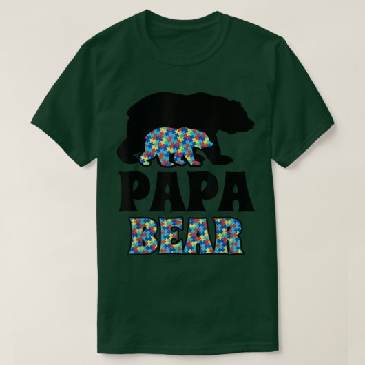 Papa Bear Autismus Bewusstsein T-Shirt (Design vorne)