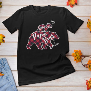 Papa Bear Baby Vater Vater Individuelle Name Karie T-Shirt