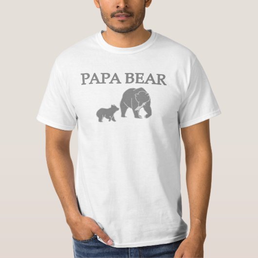"Papa Bear" Bear Fishing with Cub T-Shirt (Vorderseite)