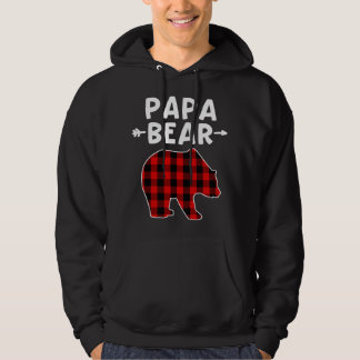 Papa Bear Black and Red Kariert Bear Grandpa Chris Hoodie
