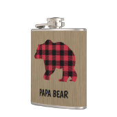 Papa Bear Buffalo Kariert Vinyl Wrapped Flask Flachmann (Links)