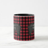 Papa Bear Buffalo Karo Black n Red Rustic Farm Tasse (Zentrum)