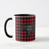 Papa Bear Buffalo Karo Black n Red Rustic Farm Tasse (Links)
