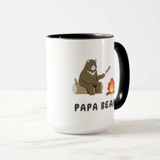 Papa Bear Campfire Art T-Shirt Design For Men Tasse (VorderseiteRechts)