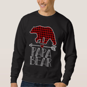 Papa Bear Christmas Pajama Familie Matching Red Pl Sweatshirt