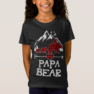 Papa Bear Christmas Pajama Red Kariert Buffalo Des T-Shirt
